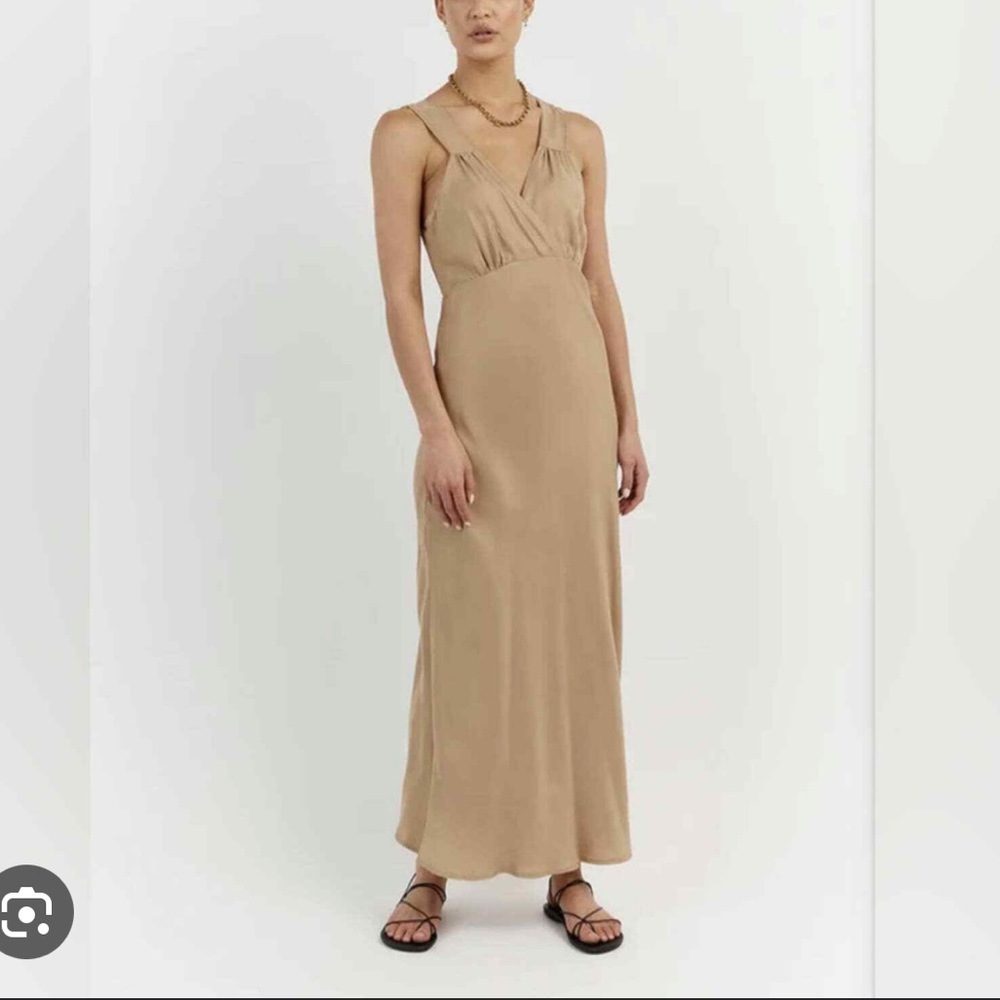 DISSH Bobby Straw Bias Cut Maxi Dress